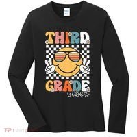 Third Grade Vibes Smile First Day Of School 3rd Grade Team Women's Long Sleeve Shirt thumb 0