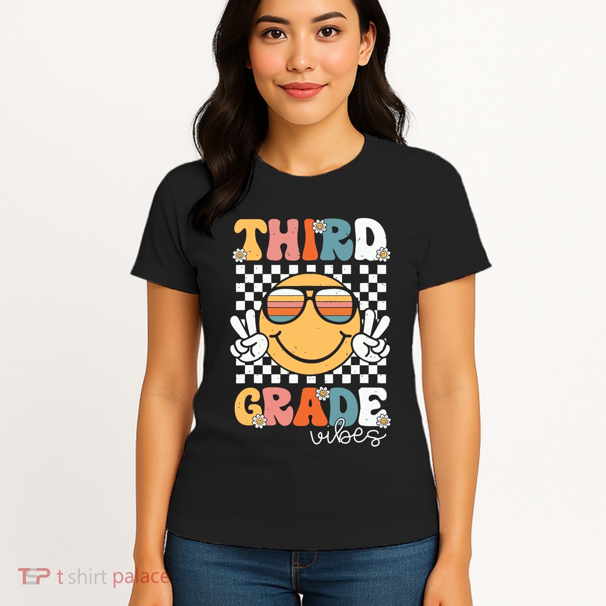 Third Grade Vibes Smile First Day Of School 3rd Grade Team Women's T-Shirt