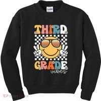Third Grade Vibes Smile First Day Of School 3rd Grade Team Kids Sweatshirt thumb 0