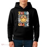 Third Grade Vibes Smile First Day Of School 3rd Grade Team Kids Hoodie thumb 4
