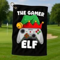 The Gamer Video Game Controller Christmas Gaming Xmas Gift Golf Towel thumb 1