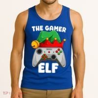 The Gamer Video Game Controller Christmas Gaming Xmas Gift Tank Top thumb 3