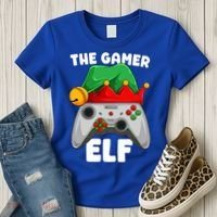 The Gamer Video Game Controller Christmas Gaming Xmas Gift Women's T-Shirt thumb 3