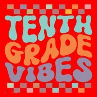 Tenth Grade Vibes Retro Groovy 10th Grade Back To School Santa Hat thumb 1