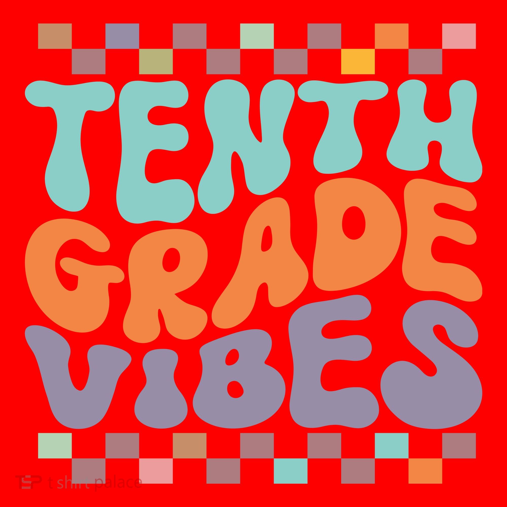 Tenth Grade Vibes Retro Groovy 10th Grade Back To School Santa Hat