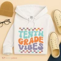 Tenth Grade Vibes Retro Groovy 10th Grade Back To School Hoodie thumb 4