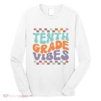 Tenth Grade Vibes Retro Groovy 10th Grade Back To School Long Sleeve Shirt thumb 0