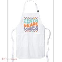 Tenth Grade Vibes Retro Groovy 10th Grade Back To School Apron thumb 0