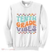 Tenth Grade Vibes Retro Groovy 10th Grade Back To School Sweatshirt thumb 0