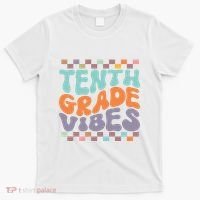 Tenth Grade Vibes Retro Groovy 10th Grade Back To School T-Shirt thumb 0