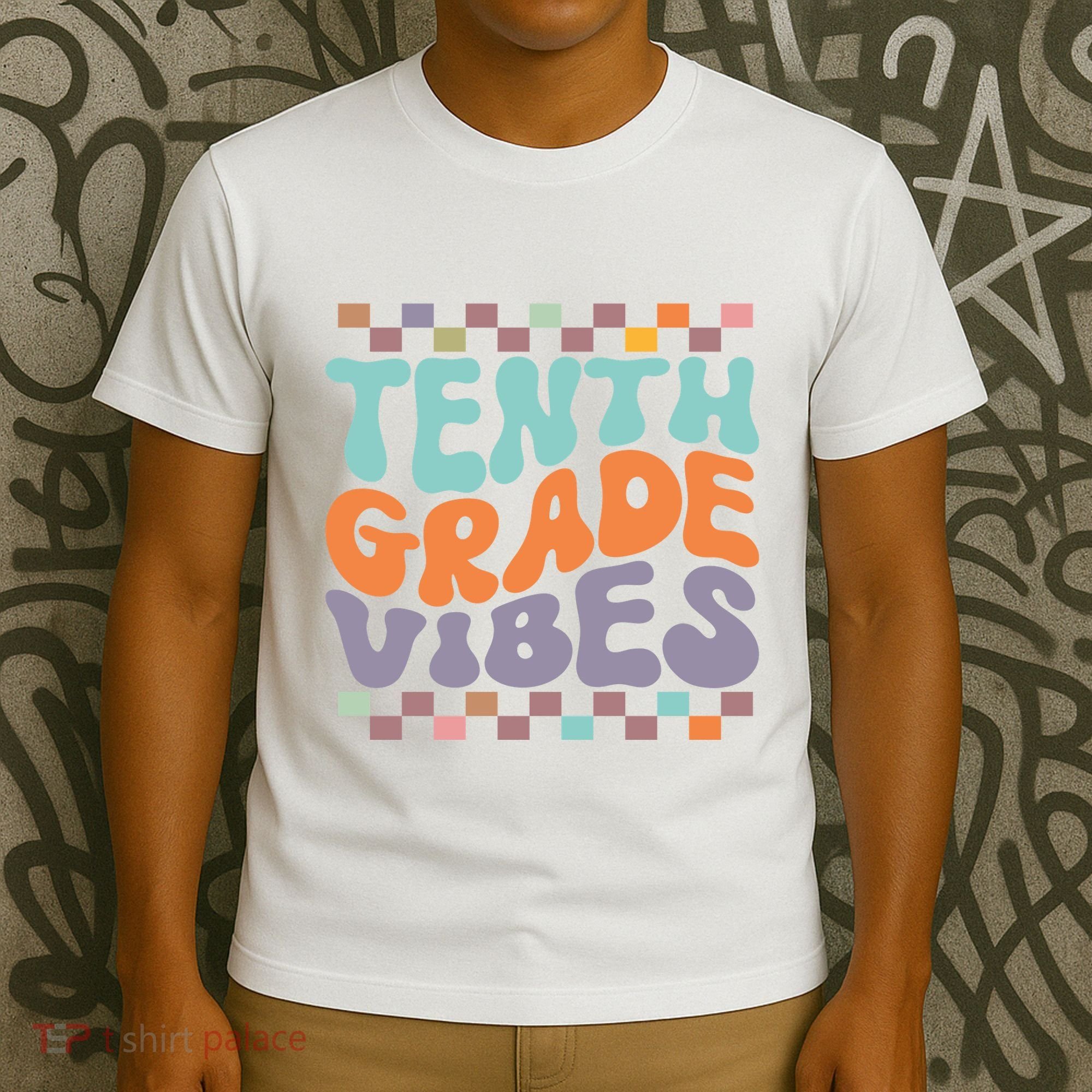 Tenth Grade Vibes Retro Groovy 10th Grade Back To School T-Shirt