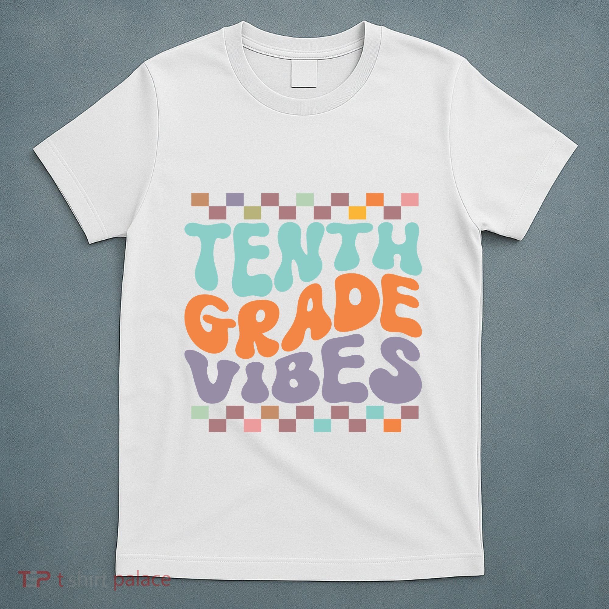 Tenth Grade Vibes Retro Groovy 10th Grade Back To School T-Shirt