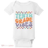 Tenth Grade Vibes Retro Groovy 10th Grade Back To School Baby Bodysuit thumb 0