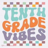 Tenth Grade Vibes Retro Groovy 10th Grade Back To School Hat thumb 2