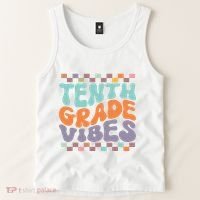 Tenth Grade Vibes Retro Groovy 10th Grade Back To School Tank Top thumb 2