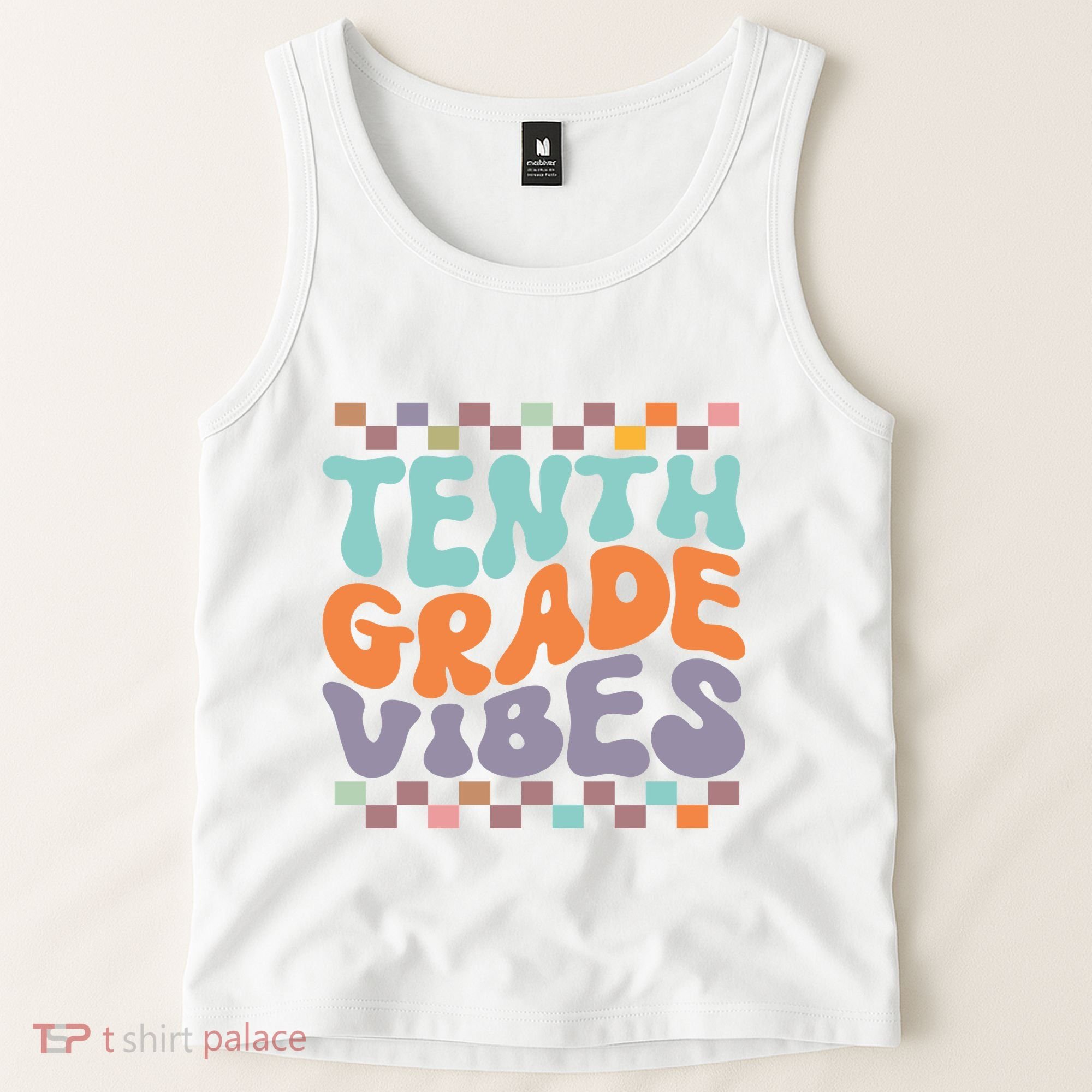 Tenth Grade Vibes Retro Groovy 10th Grade Back To School Tank Top