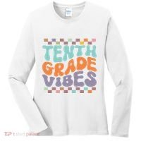 Tenth Grade Vibes Retro Groovy 10th Grade Back To School Women's Long Sleeve Shirt thumb 0