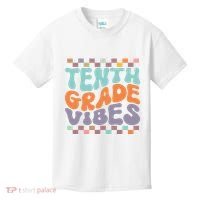 Tenth Grade Vibes Retro Groovy 10th Grade Back To School Kids T-Shirt thumb 0