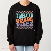 Twelfth Grade Vibes Retro Groovy 12th Grade Back To School Women's Sweatshirt thumb 0
