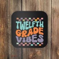 Twelfth Grade Vibes Retro Groovy 12th Grade Back To School Coaster thumb 0