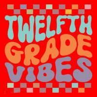 Twelfth Grade Vibes Retro Groovy 12th Grade Back To School Santa Hat thumb 1
