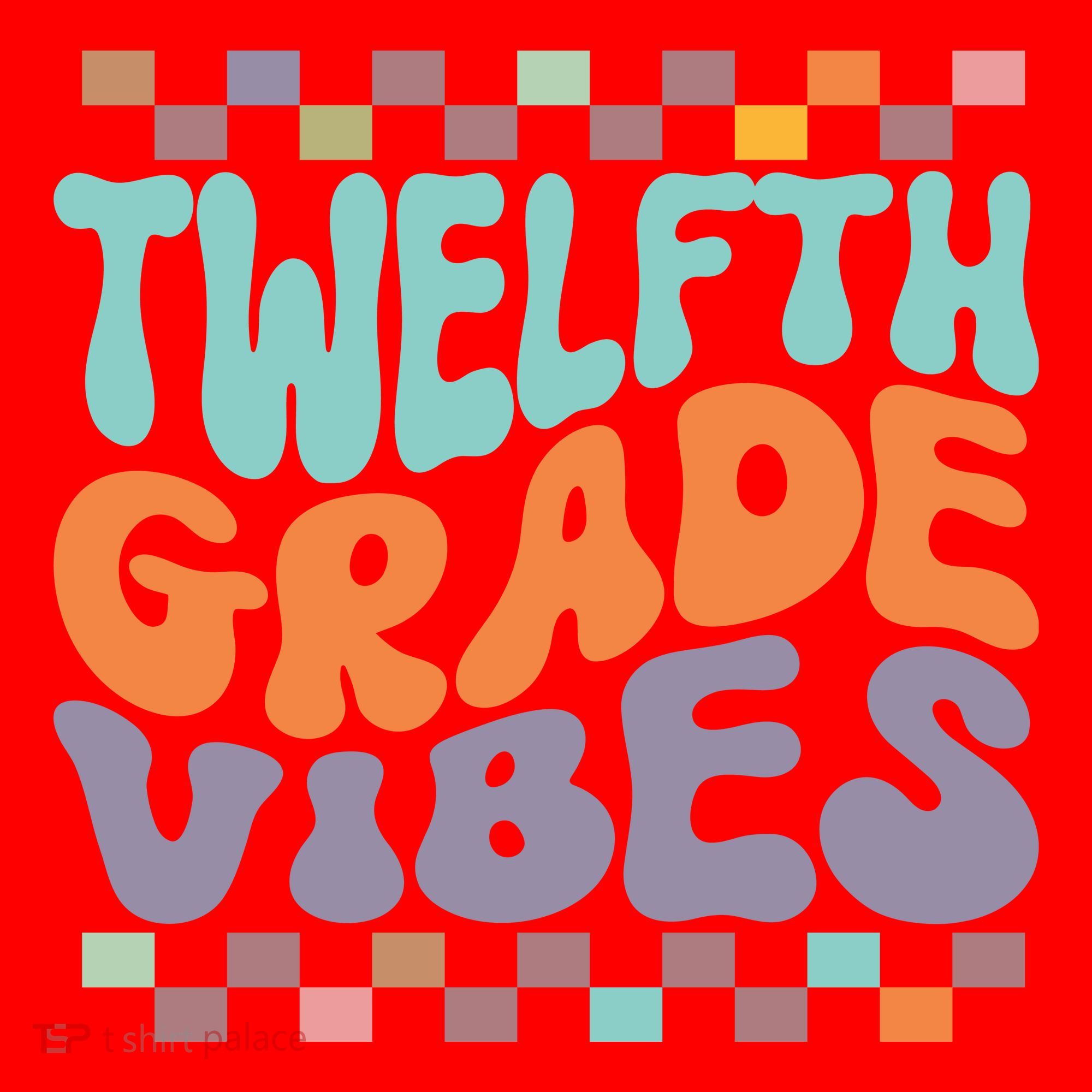 Twelfth Grade Vibes Retro Groovy 12th Grade Back To School Santa Hat