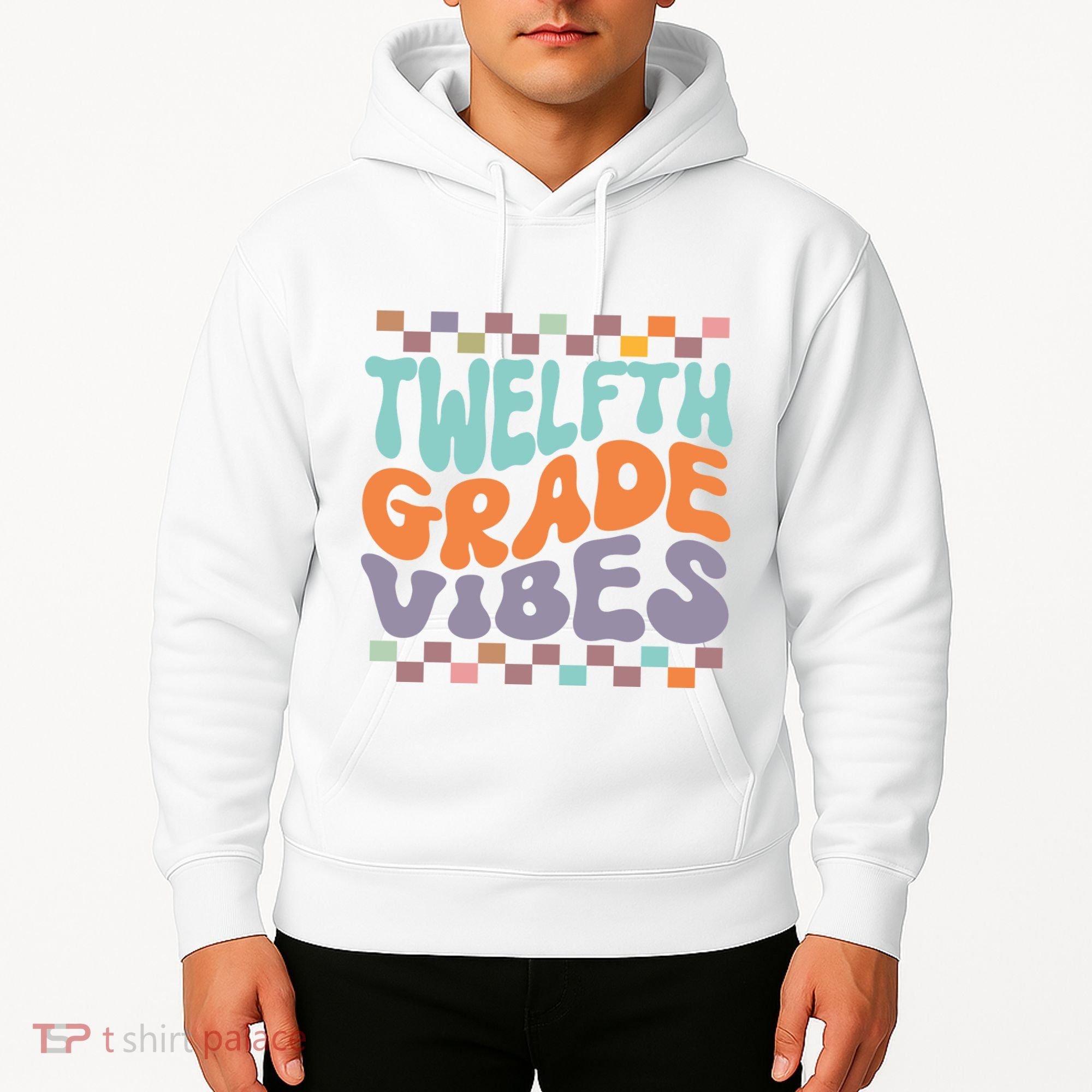 Twelfth Grade Vibes Retro Groovy 12th Grade Back To School Hoodie