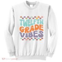 Twelfth Grade Vibes Retro Groovy 12th Grade Back To School Sweatshirt thumb 0