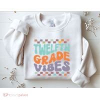 Twelfth Grade Vibes Retro Groovy 12th Grade Back To School Sweatshirt thumb 2