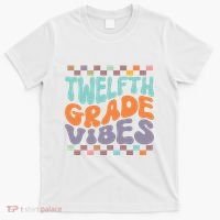 Twelfth Grade Vibes Retro Groovy 12th Grade Back To School T-Shirt thumb 0