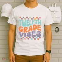 Twelfth Grade Vibes Retro Groovy 12th Grade Back To School T-Shirt thumb 6