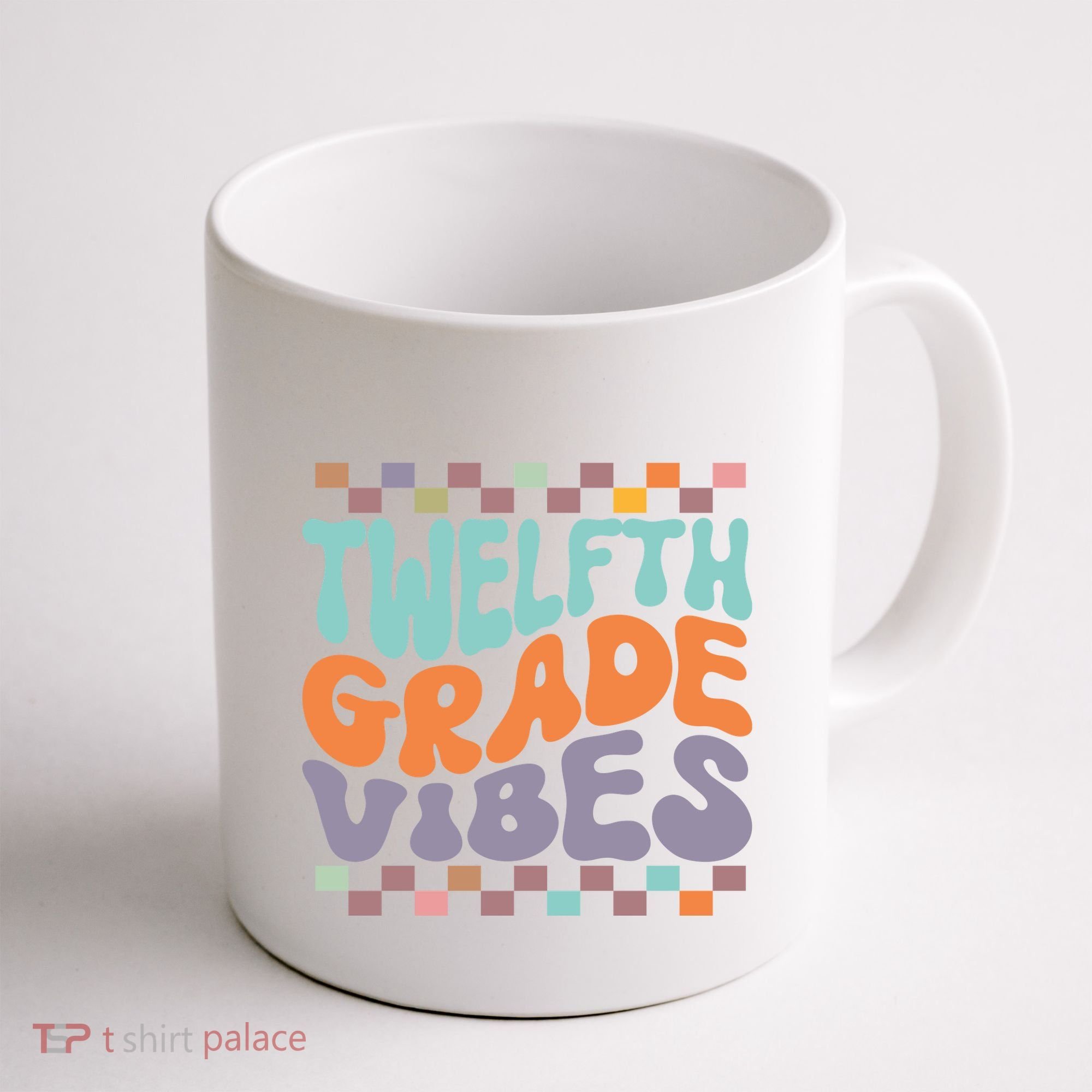 Twelfth Grade Vibes Retro Groovy 12th Grade Back To School Coffee Mug