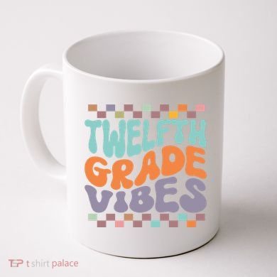 Twelfth Grade Vibes Retro Groovy 12th Grade Back To School Coffee Mug