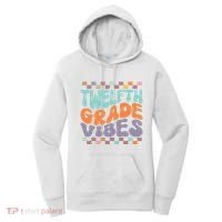Twelfth Grade Vibes Retro Groovy 12th Grade Back To School Women's Hoodie thumb 0