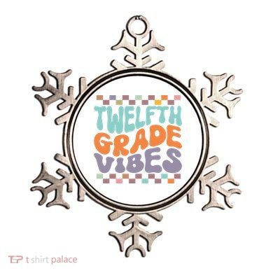 Twelfth Grade Vibes Retro Groovy 12th Grade Back To School Ornament