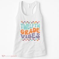 Twelfth Grade Vibes Retro Groovy 12th Grade Back To School Women's Tank Top thumb 0