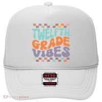 Twelfth Grade Vibes Retro Groovy 12th Grade Back To School Hat thumb 0