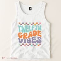 Twelfth Grade Vibes Retro Groovy 12th Grade Back To School Tank Top thumb 2