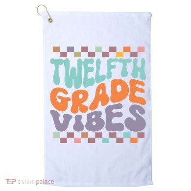 Twelfth Grade Vibes Retro Groovy 12th Grade Back To School Golf Towel