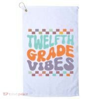 Twelfth Grade Vibes Retro Groovy 12th Grade Back To School Golf Towel thumb 0