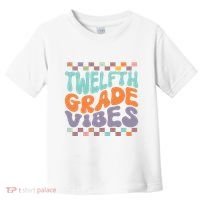 Twelfth Grade Vibes Retro Groovy 12th Grade Back To School Toddler T-Shirt thumb 0