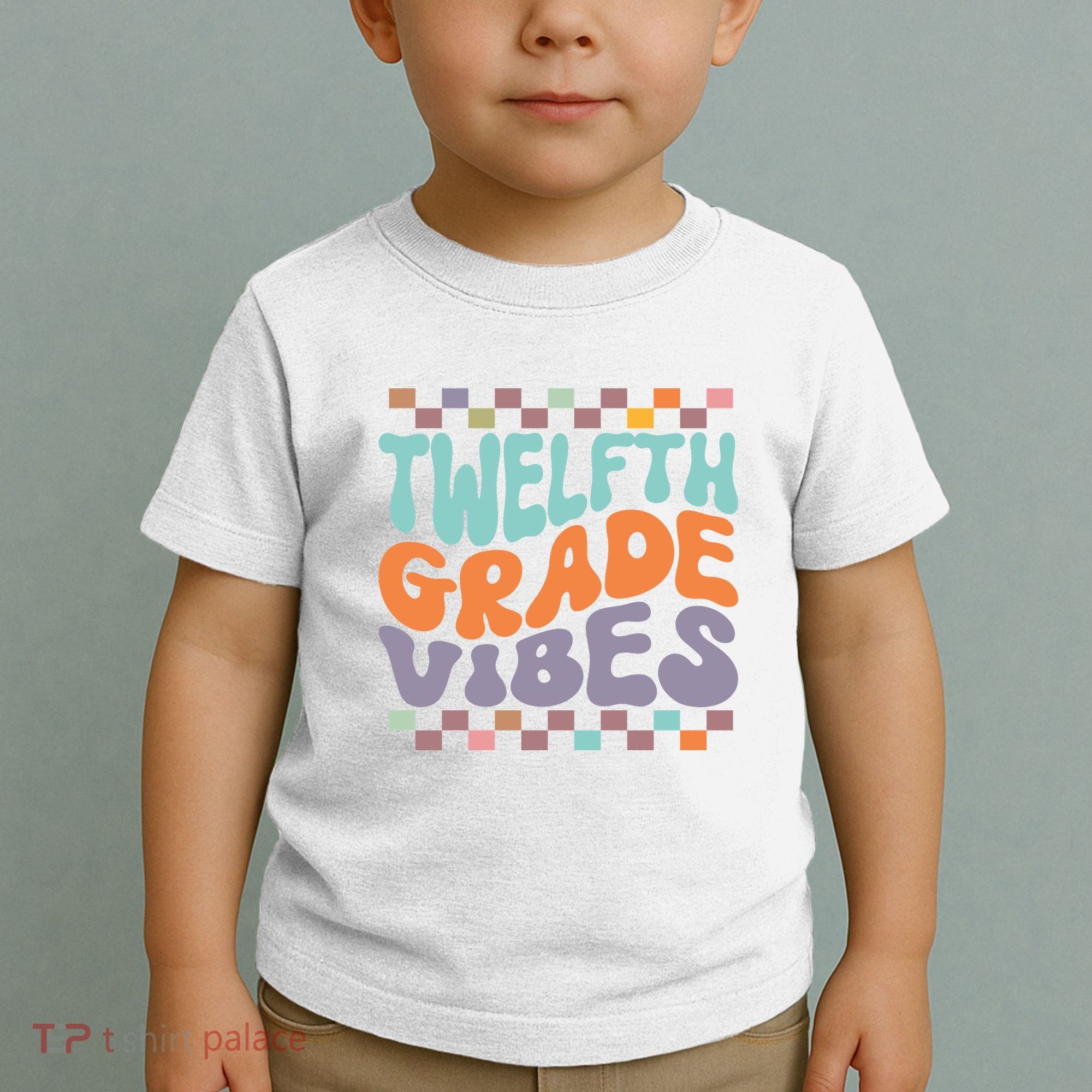 Twelfth Grade Vibes Retro Groovy 12th Grade Back To School Toddler T-Shirt