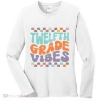 Twelfth Grade Vibes Retro Groovy 12th Grade Back To School Women's Long Sleeve Shirt thumb 0
