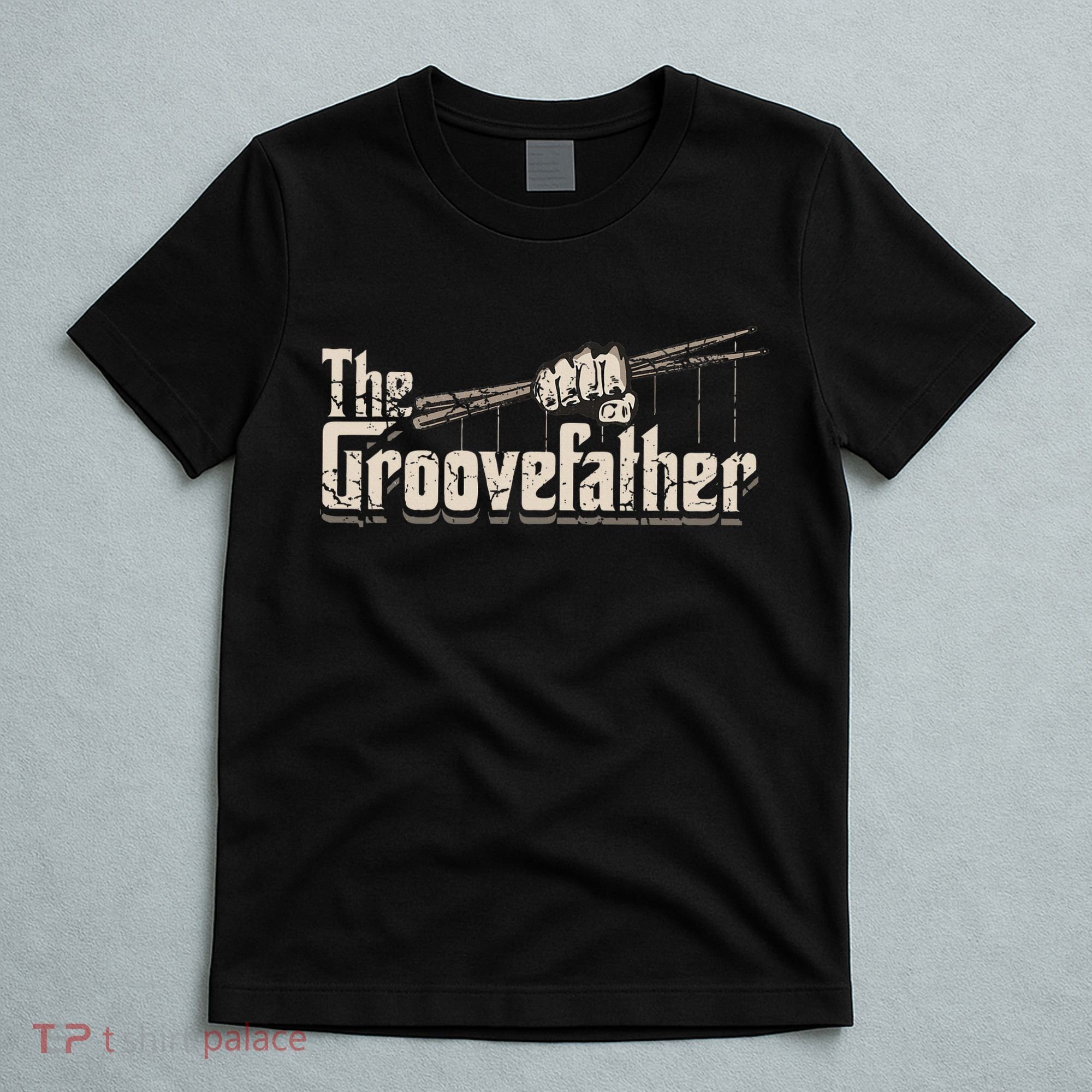 The Groovefather Vintage Drums Drumming Gifts Band Drummer T-Shirt