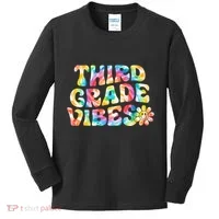 Third Grade Vibes 3rd Grade Team Teachers Kids Long Sleeve Shirt thumb 0