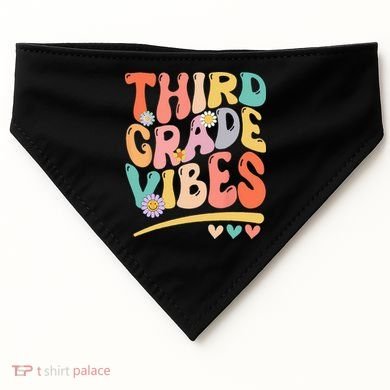 Third Grade Vibes Back To School 3rd Grade Teacher USA-Made Doggie Bandana