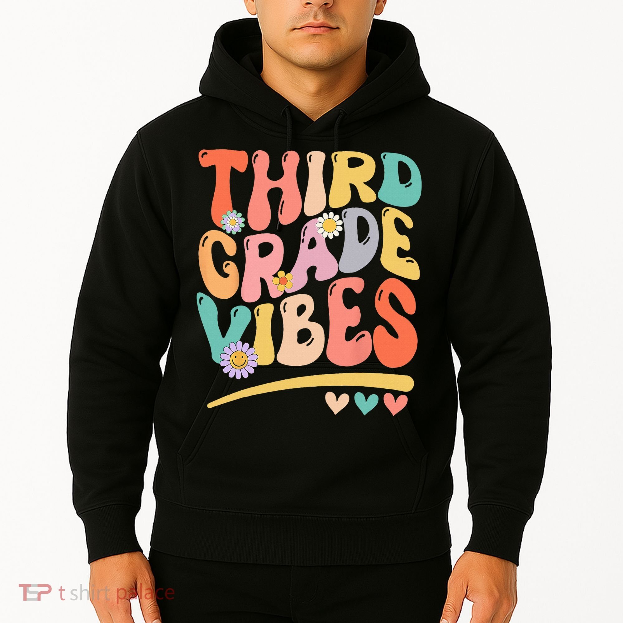 Third Grade Vibes Back To School 3rd Grade Teacher Hoodie