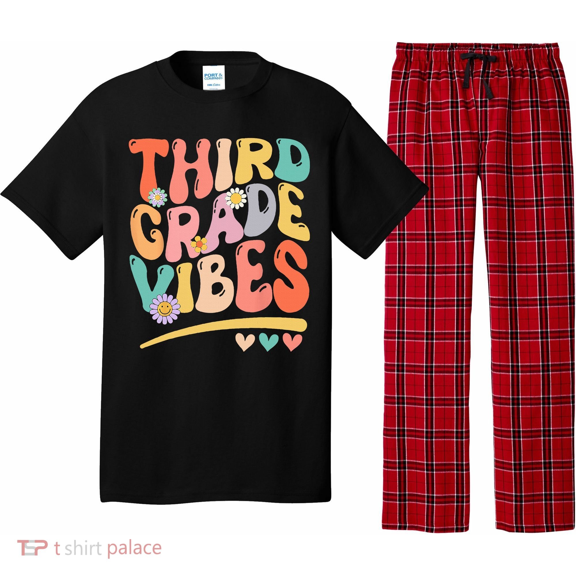 Third Grade Vibes Back To School 3rd Grade Teacher Pajama Set