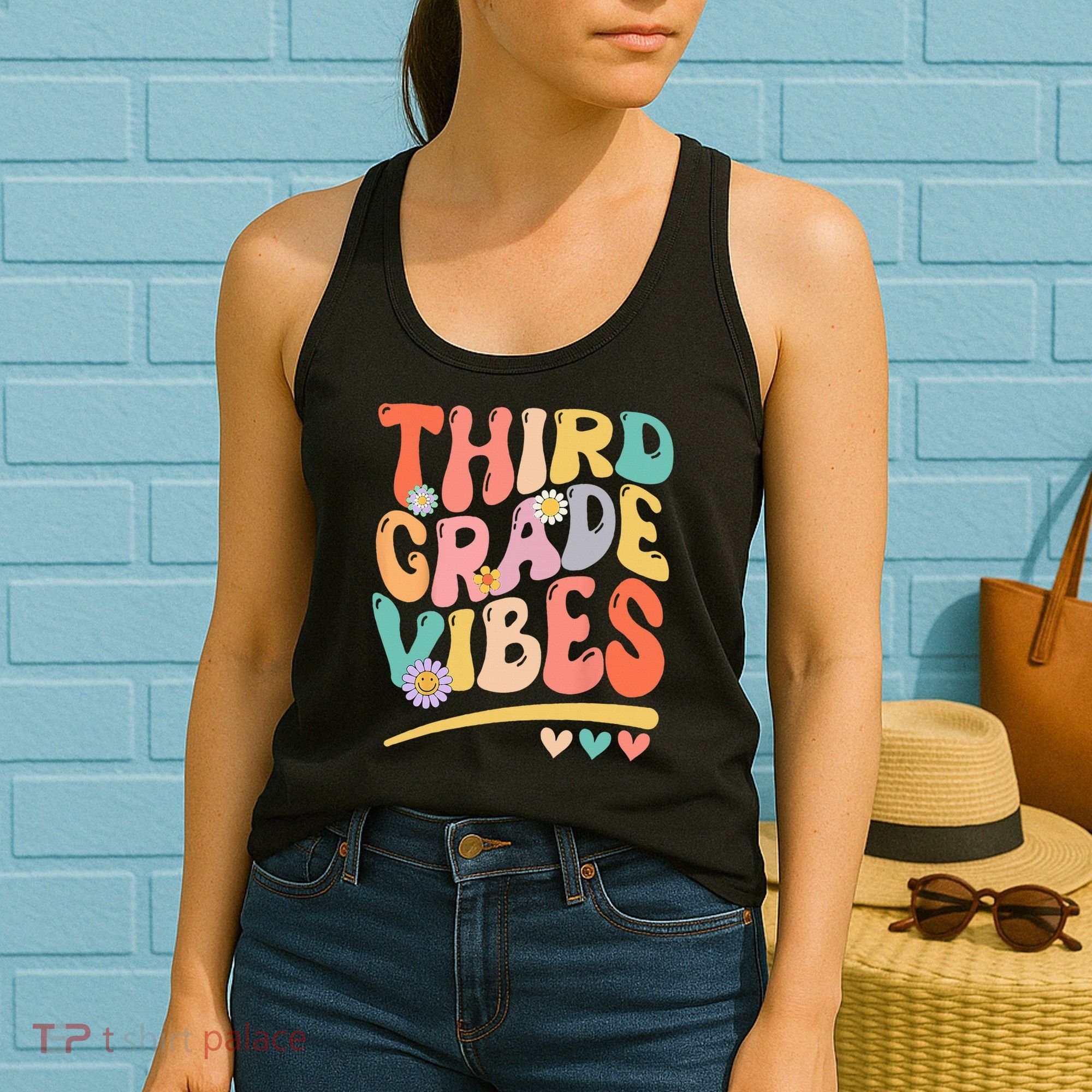 Third Grade Vibes Back To School 3rd Grade Teacher Women's Tank Top