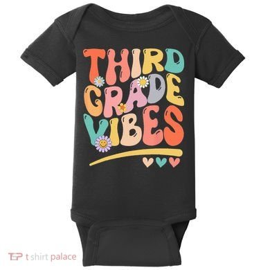 Third Grade Vibes Back To School 3rd Grade Teacher Baby Bodysuit